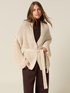 Durchbrochener Cardigan aus Wollmischung mit Kristallen und G&uuml;rtel image number 0