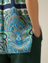 T-shirt with patterned satin part image number 2