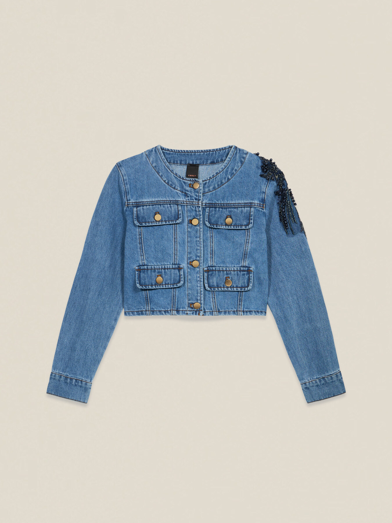 Denim jacket with appliqu&eacute;s image number 4