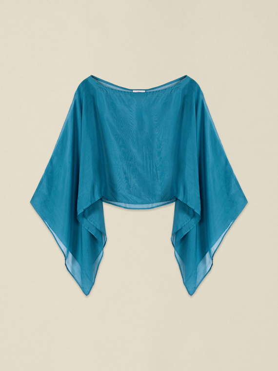 Silk blend chiffon shrug