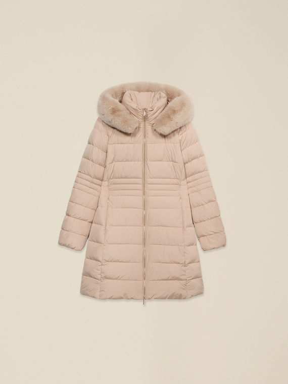 Midi-Daunenjacke mit Kapuze