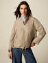 Nylon jacket with gathered collar image number 0