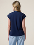 T-shirt bimaterica scollo a V image number 1