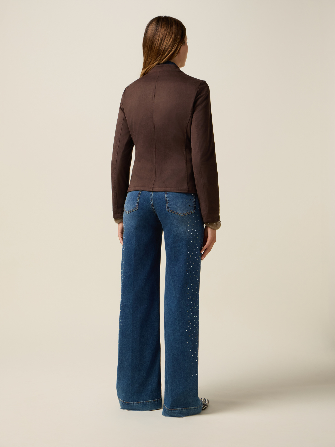 Short suede-effect jacket image number 1