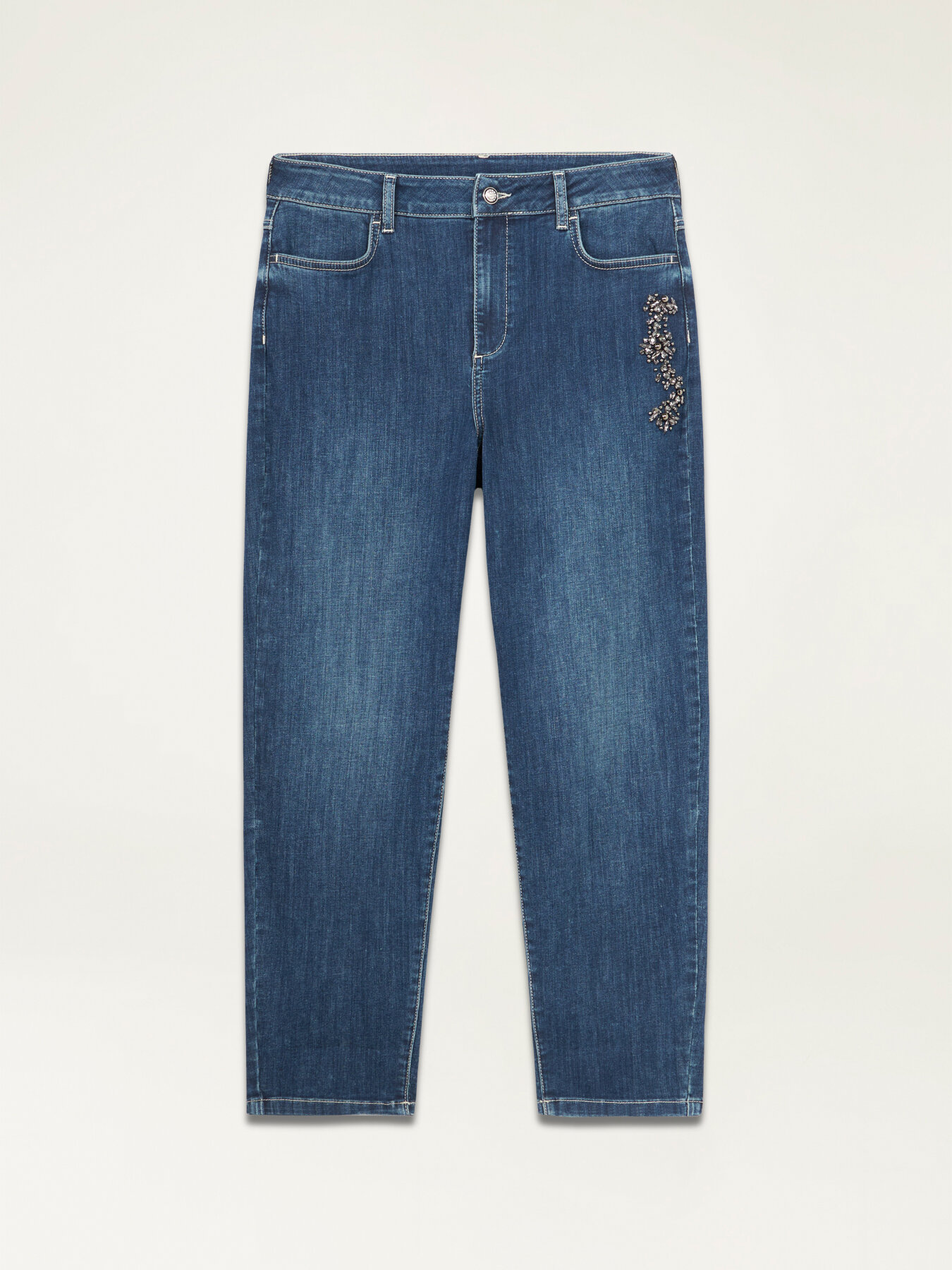 Vaqueros boyslim eco-friendly con bordado joya image number 4