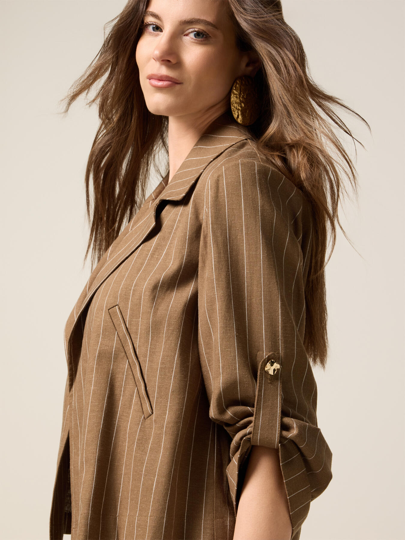 Sacou destructurat din amestec de in image number 2