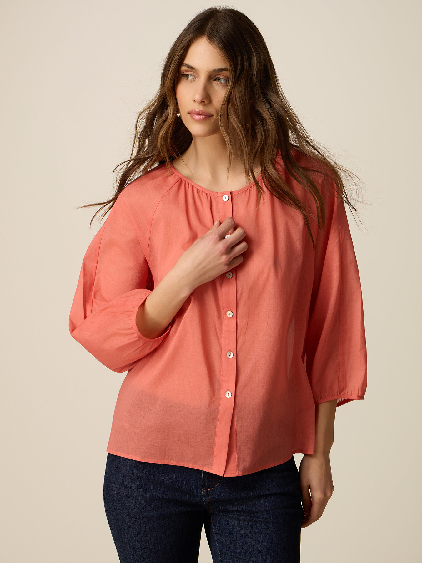Cotton muslin blouse image number 0