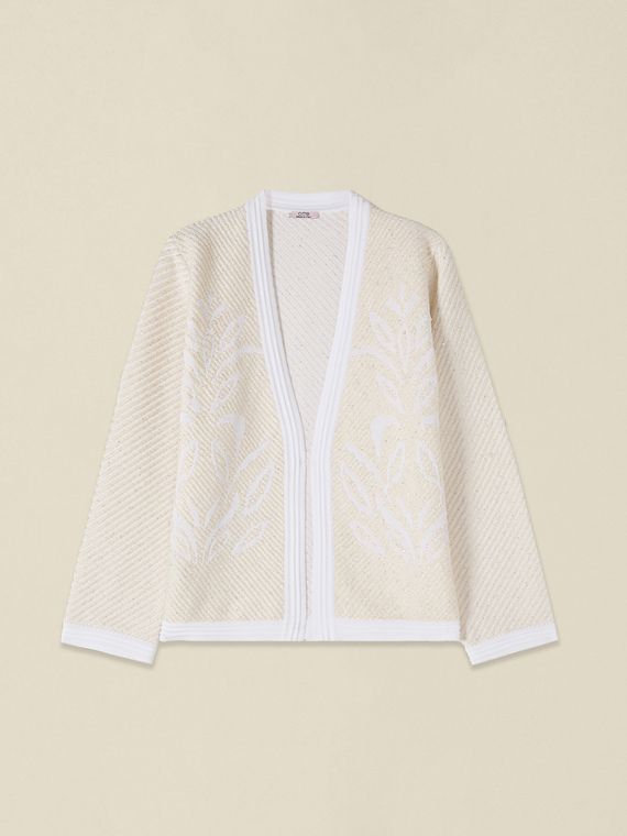 Cardigan with mat effect and micro sequins