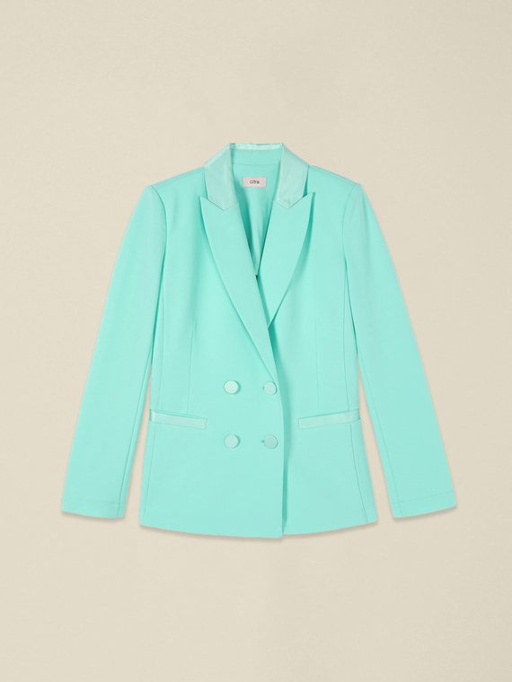 Blazer crois&eacute; avec boutons recouverts