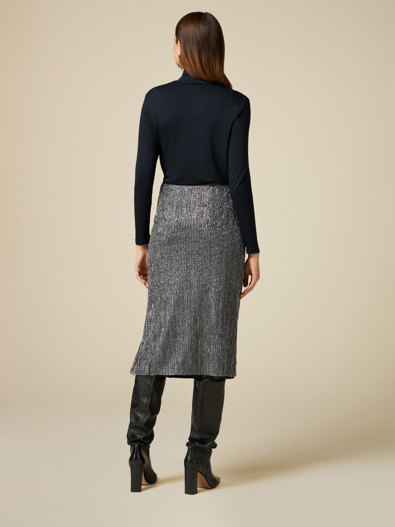 Falda tubo de l&uacute;rex con cintur&oacute;n de flores image number 1