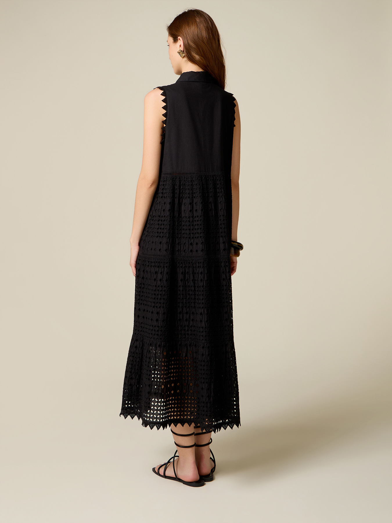 Long lace shirt dress image number 1