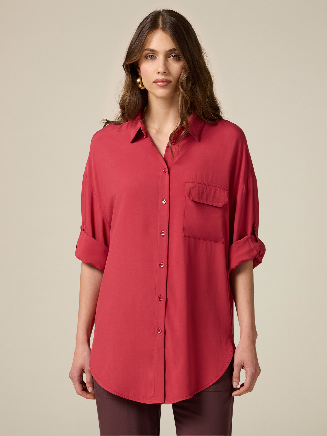 Oversized viscose shirt image number 0
