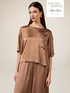 Satin blouse with small pocket image number 0