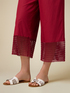 Pantaloni cropped cu inserții de macrameu image number 2