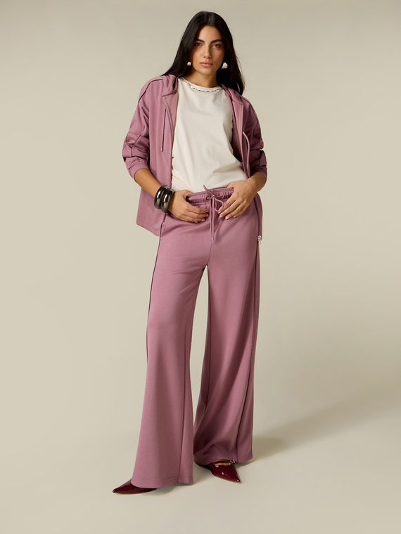 Palazzo-Joggers mit Paspelierung