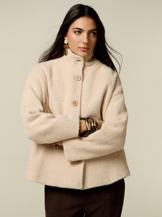Diagonal fabric cape