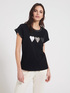 T-Shirt mit Druck und Strass-Steinchen image number 0
