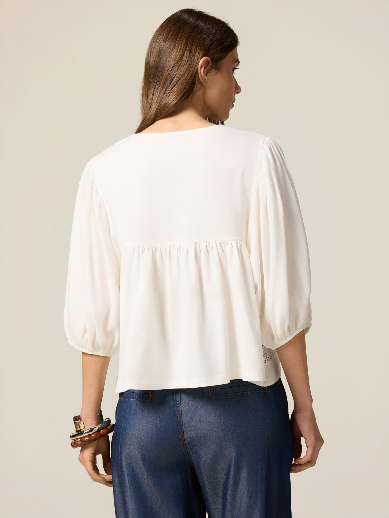Boxy T-Shirt mit Ajourmuster image number 1