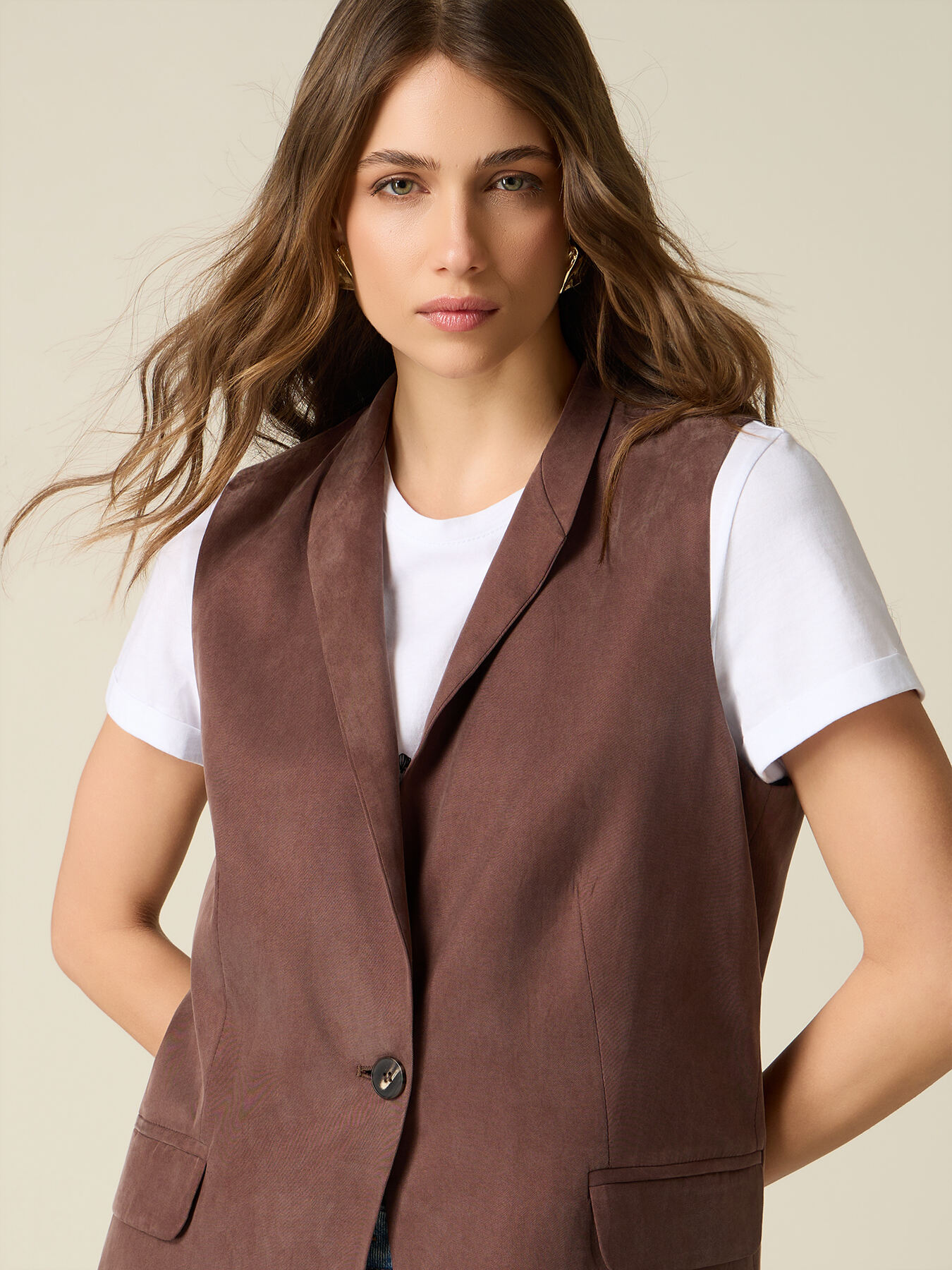 Gilet sartoriale in lyocell image number 2