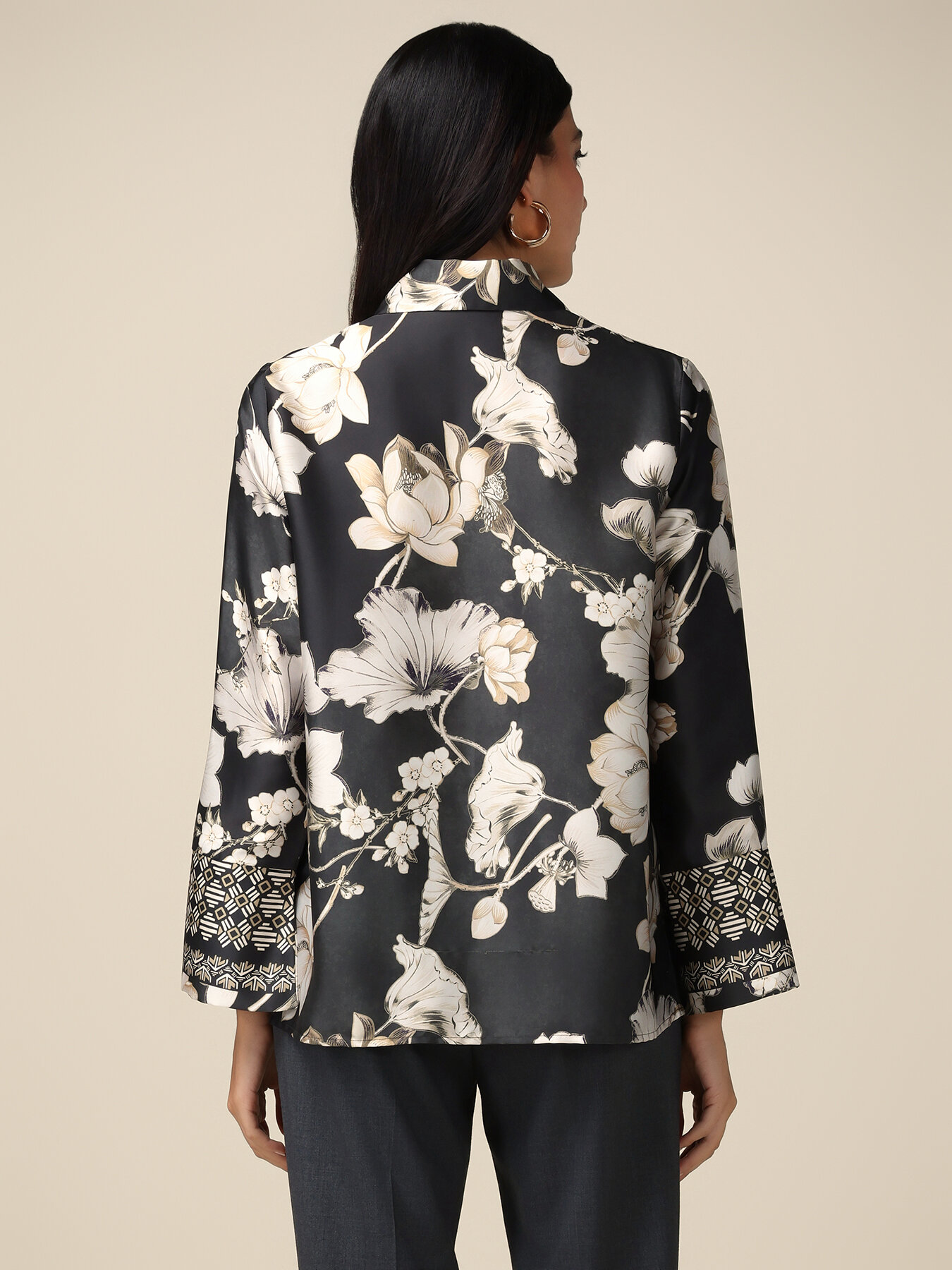 Floral satin shirt image number 1