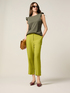 Pantaloni cropped misto lino image number 0
