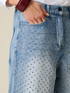 Barrel jeans with crystals on the front image number 2