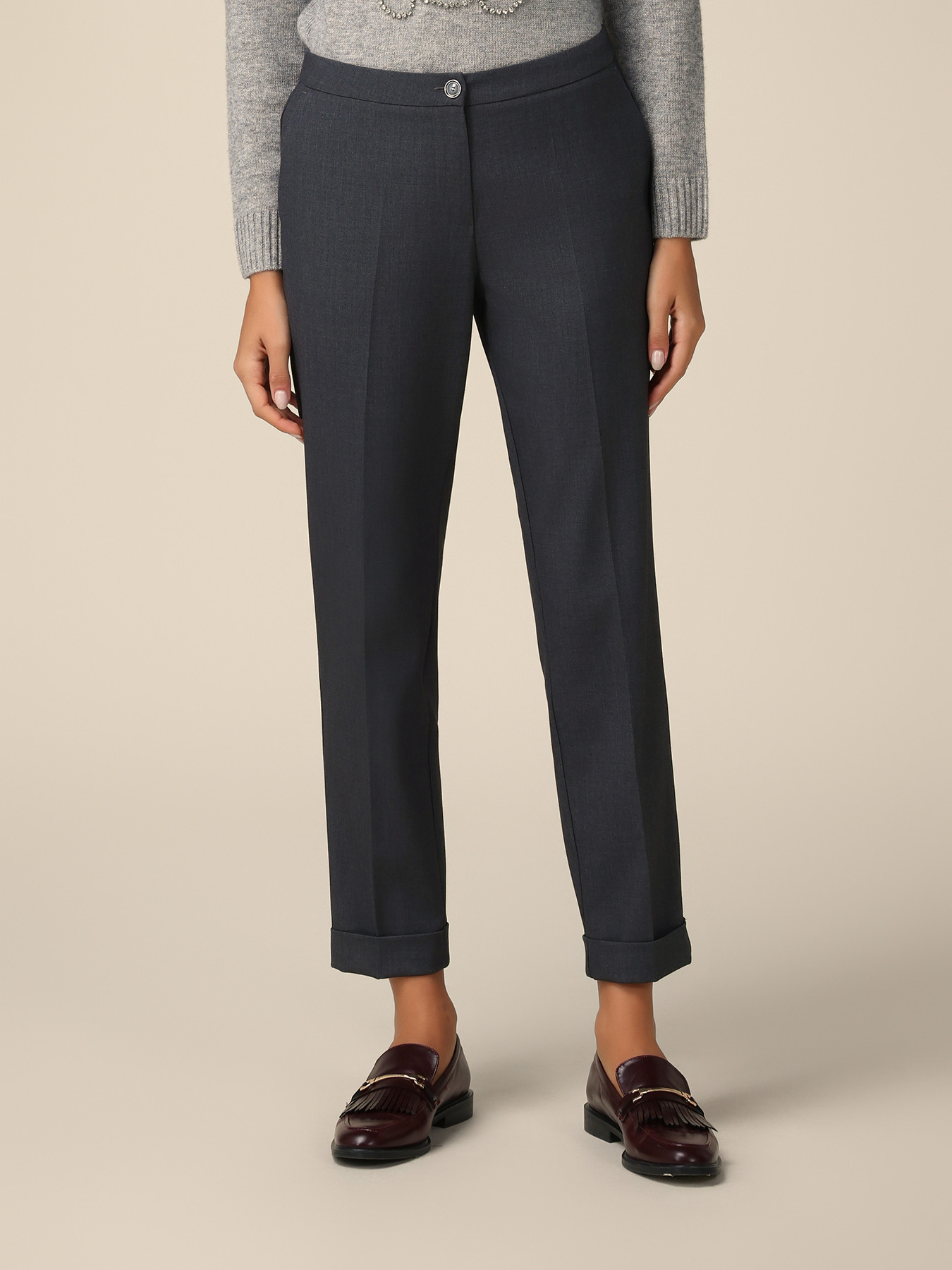 Pantaloni regular m&eacute;lange image number 3