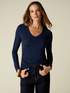 V-neck cashmere blend T-shirt image number 0
