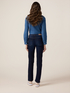 Jeans regular blu rinse con bottoni dorati image number 1