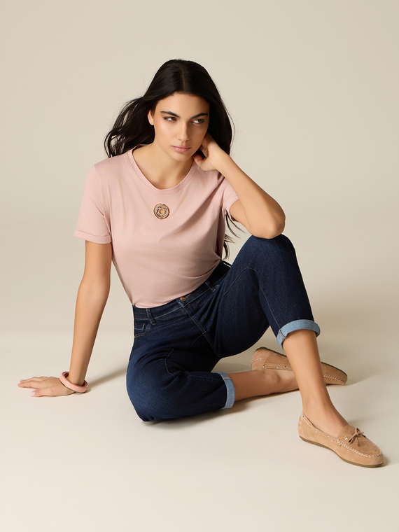 Jeans boyslim con risvolto