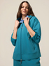 Felpa misto cotone con cappuccio e zip image number 0