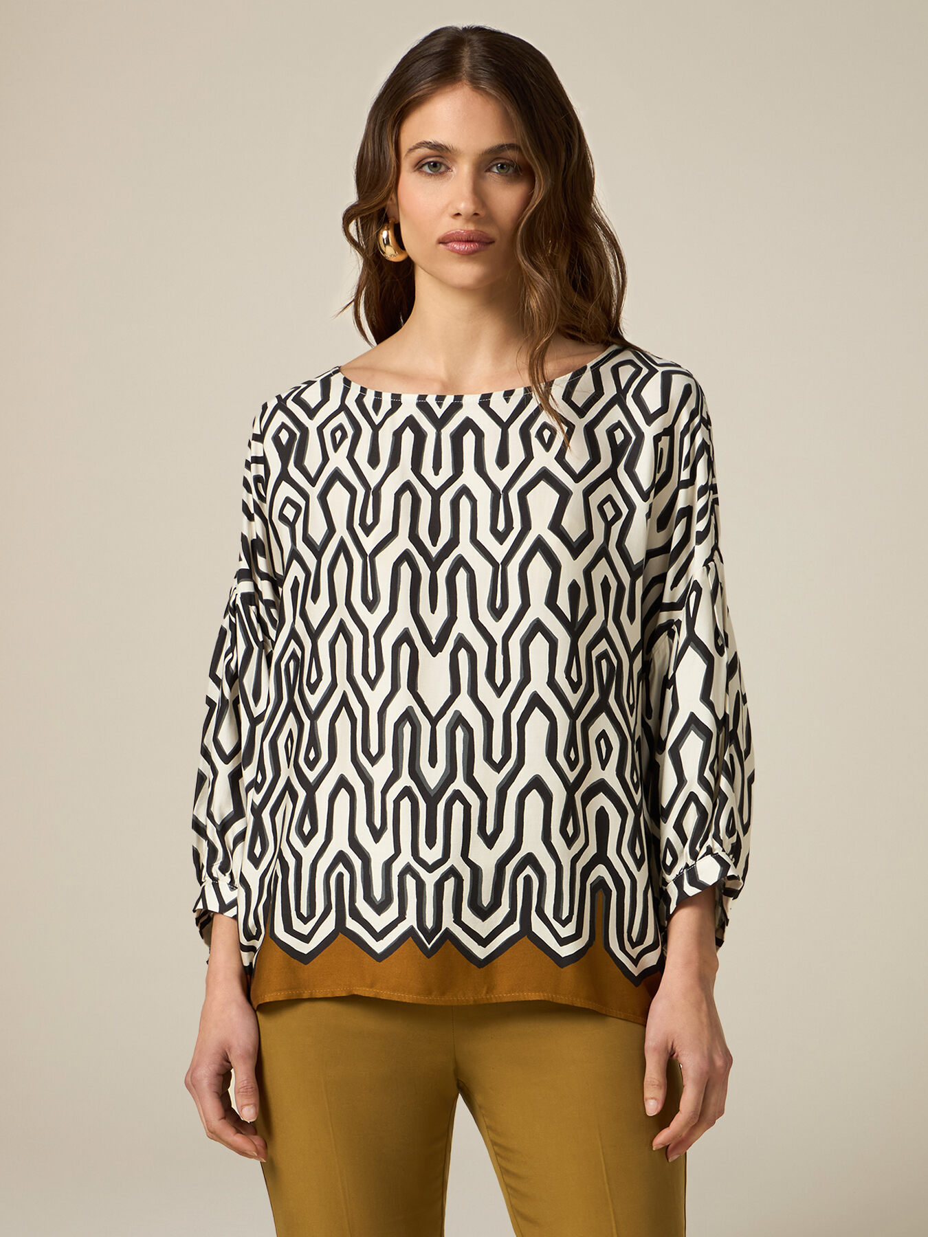 Bluse aus gemusterter Viskose image number 0