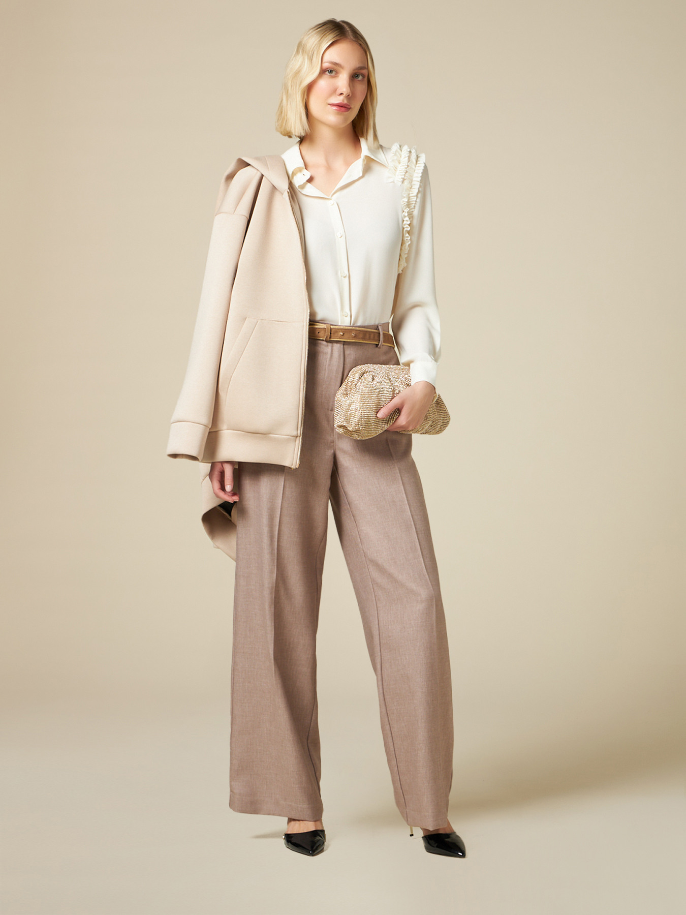 Pantalon &agrave; jambe large image number 0