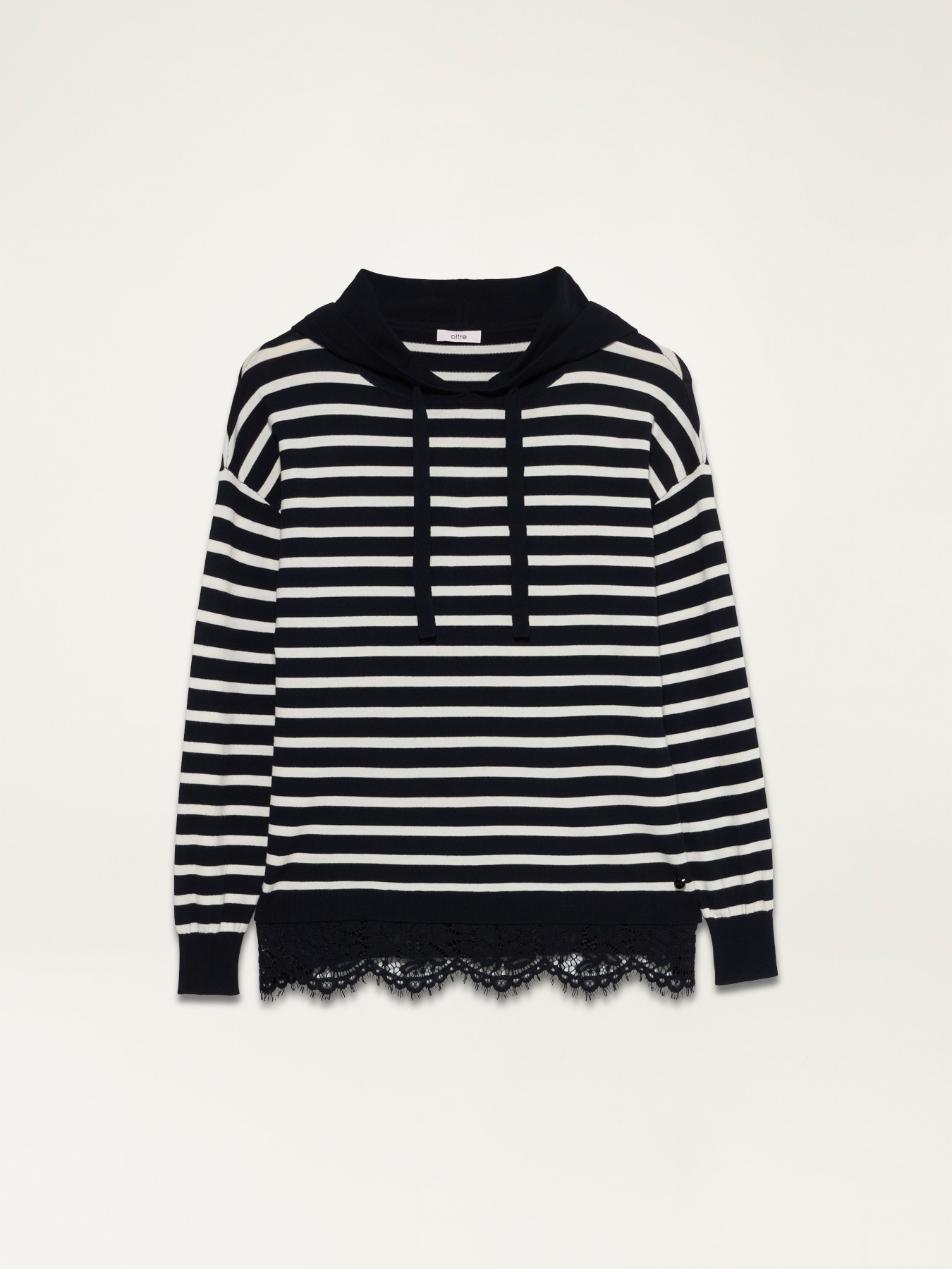 Maglia a righe con pizzo al fondo image number 4