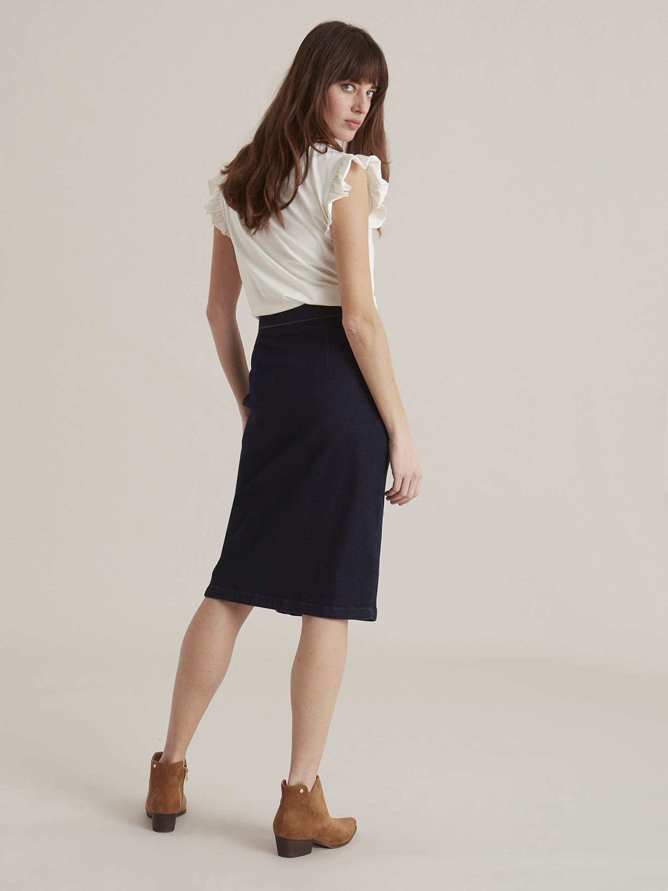 Falda de tubo de tela vaquera image number 2