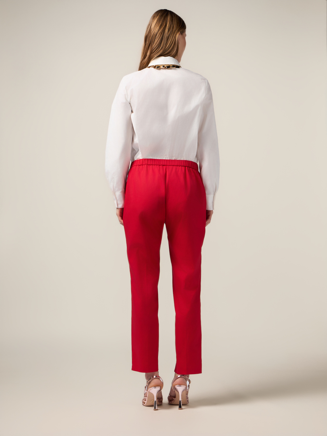 Pantalones chinos de raso de algod&oacute;n image number 1