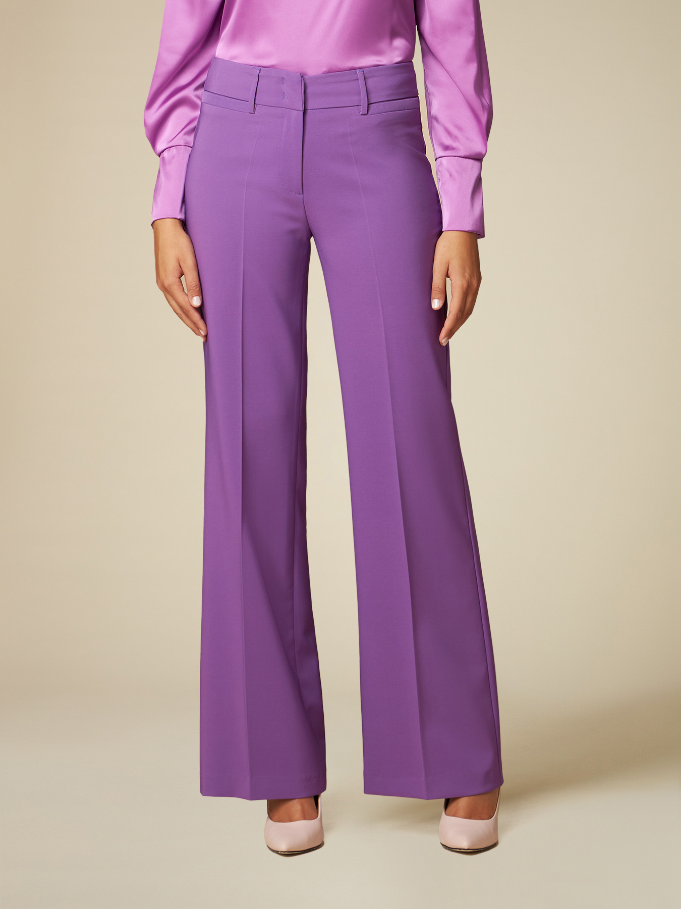 Pantalon large en tissu technique stretch image number 3