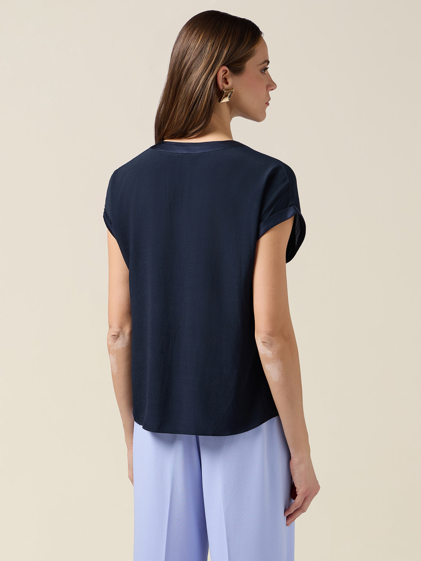 Blouse bimati&egrave;re avec manches kimono image number 1