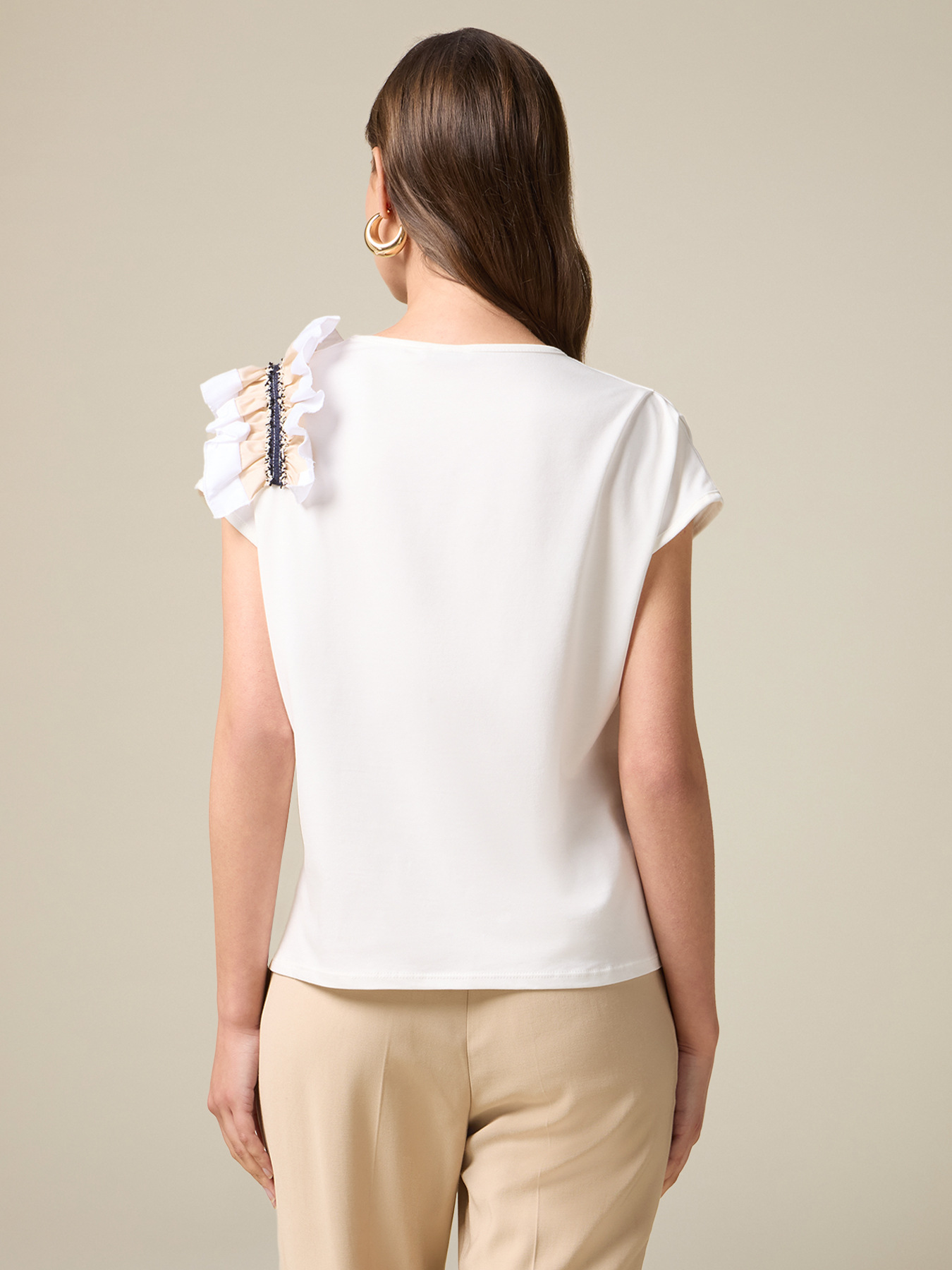 T-shirt with ruching detail image number 1