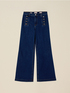 Wide-leg jeans with decorative buttons image number 4