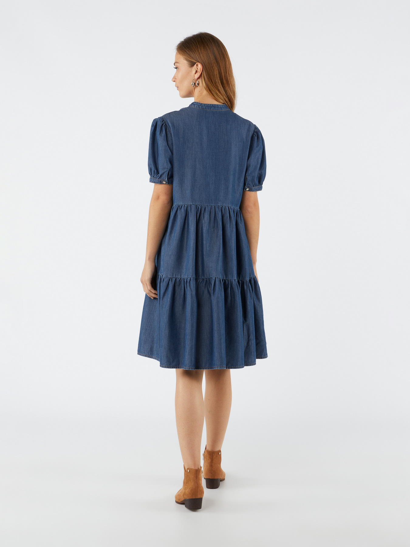 Vestido corto de tencel image number 1