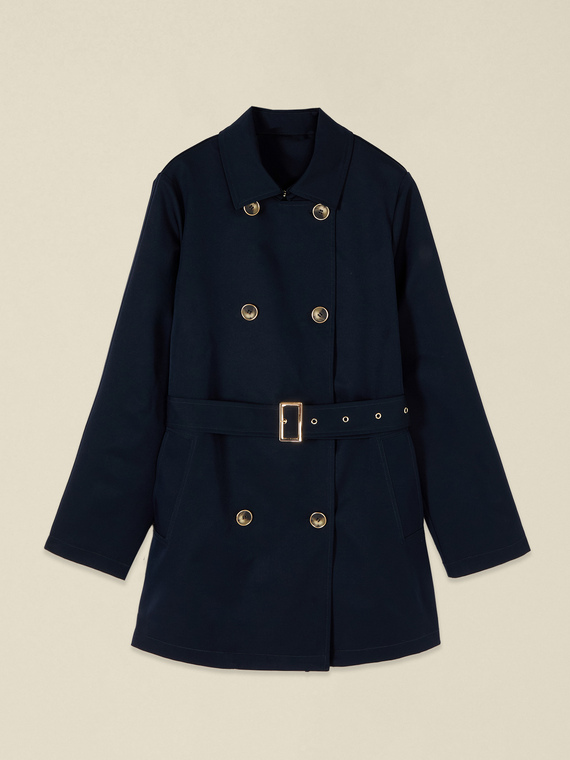 Midi-Trenchcoat mit Doppelknopfleiste