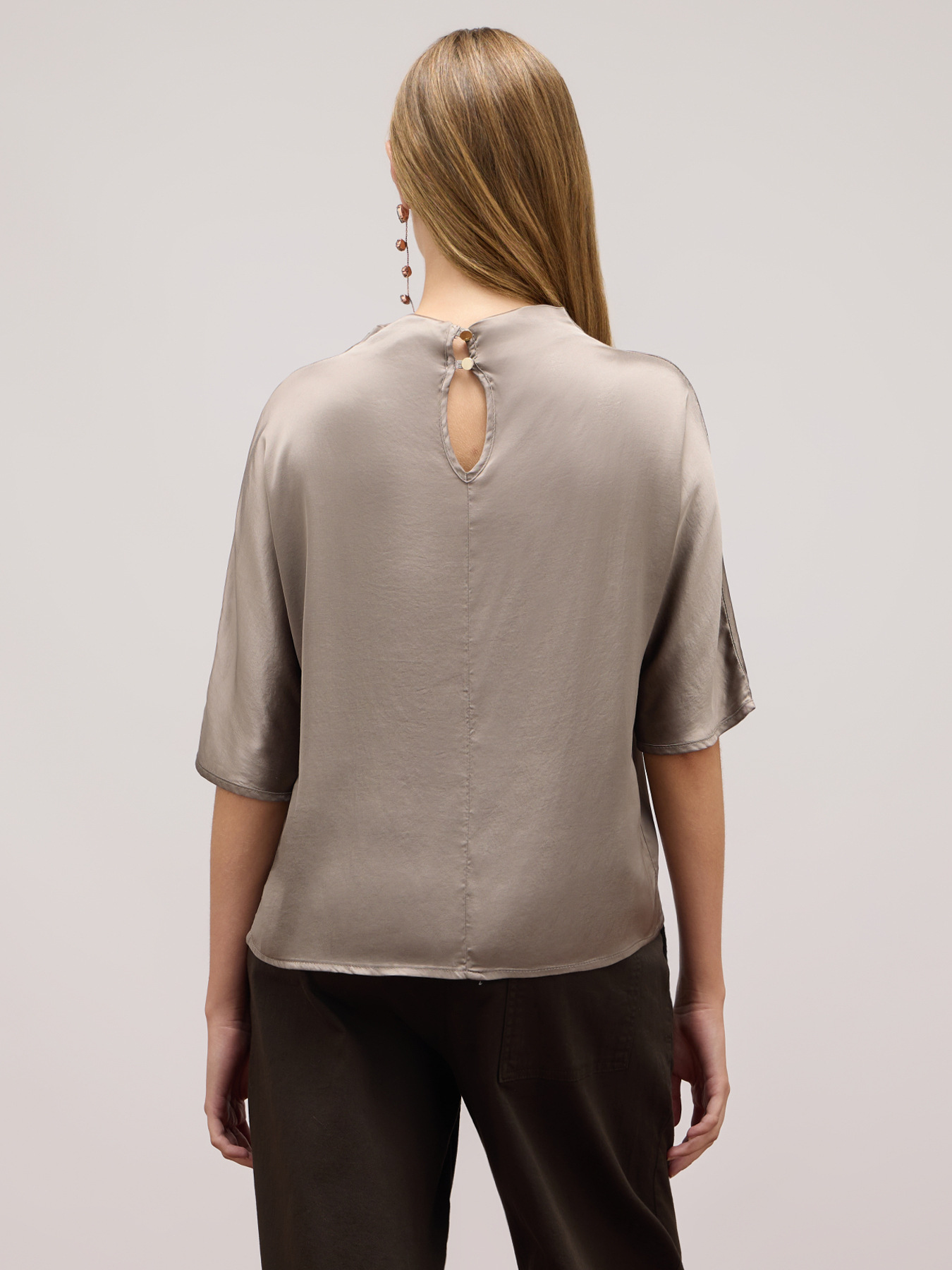 Satin turtleneck blouse image number 2