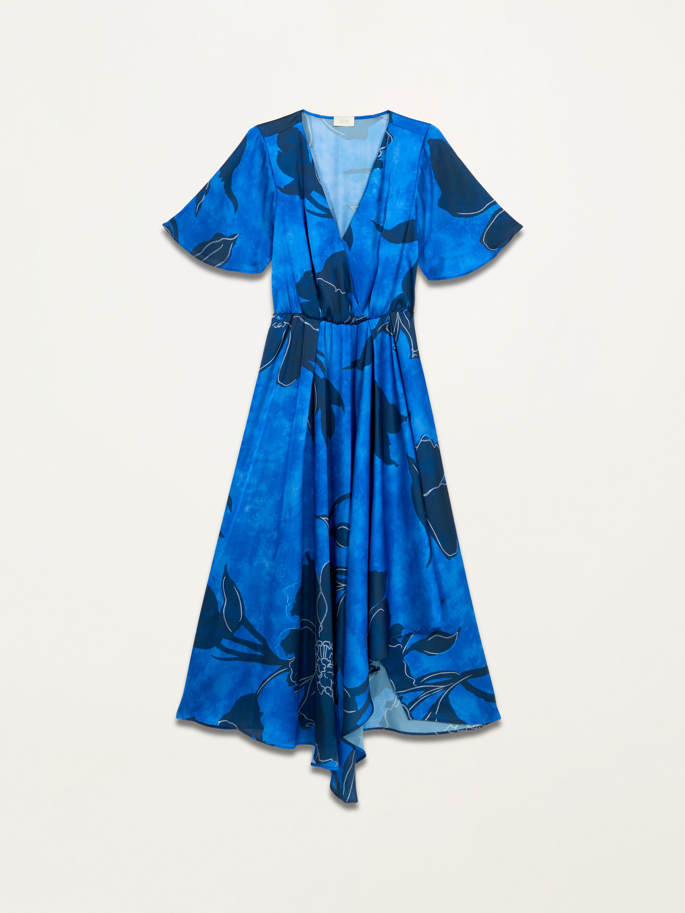 Rochie lungă din satin cu imprimeu floral image number 4