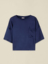 Blusa boxy in raso di viscosa image number 3