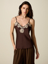 Top aus Satin mit kontrastierender Spitze image number 0