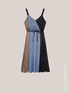 Robe color block en satin image number 3