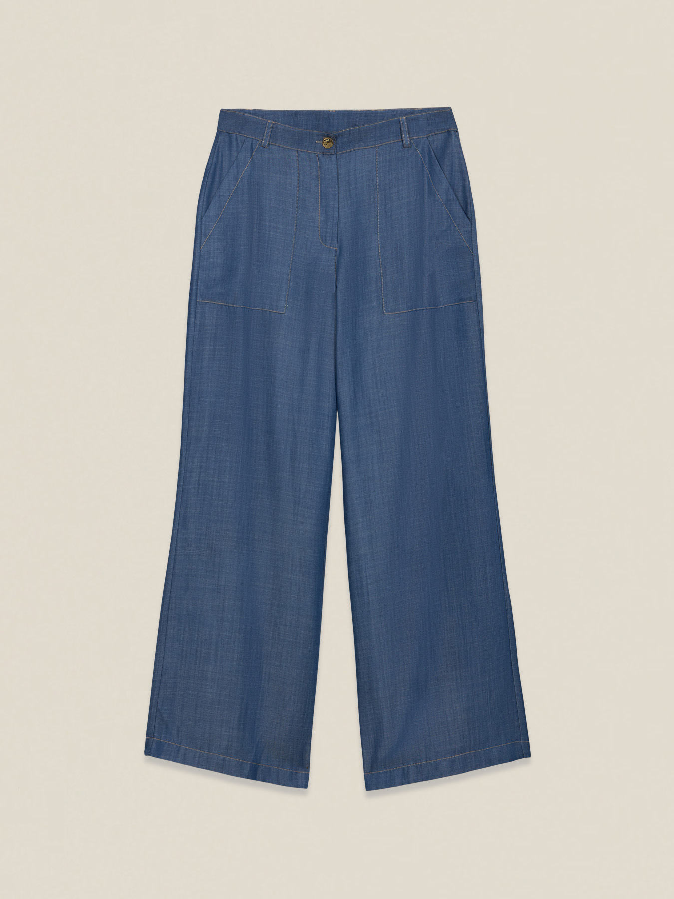 Palazzo-Jeans aus Tencel-Satin image number 4