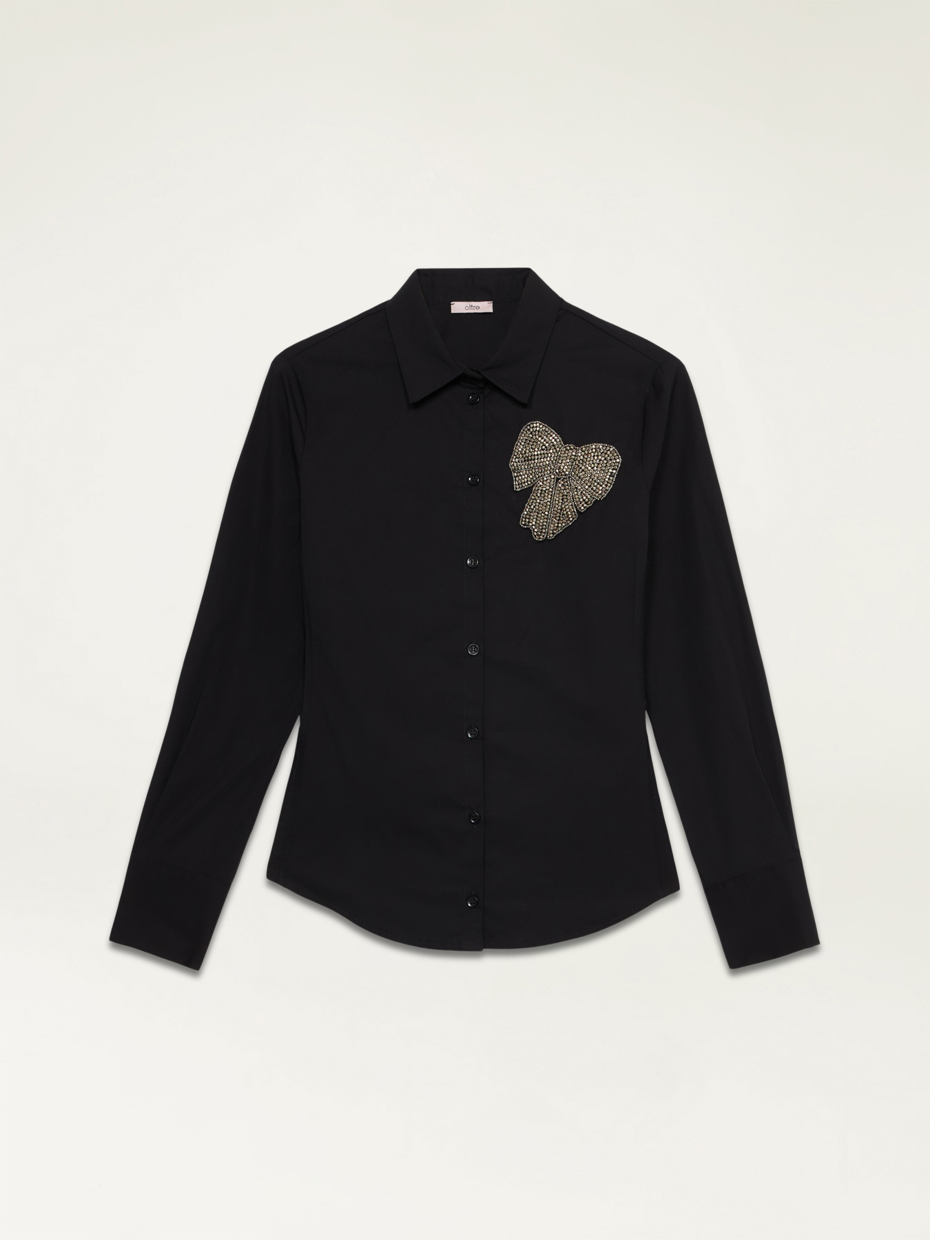 Shirt with jewel embroidery image number 3