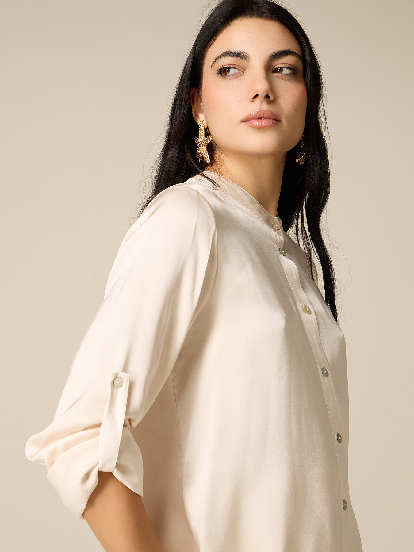 Blusa in raso di viscosa image number 2